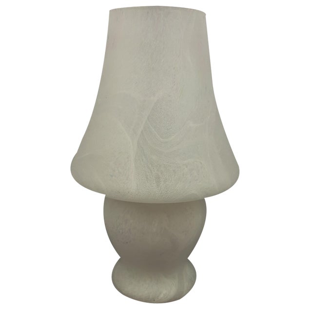 Modern Murano Glass & Marble Effect Mushroom Table Lamp, 1970s For Sale