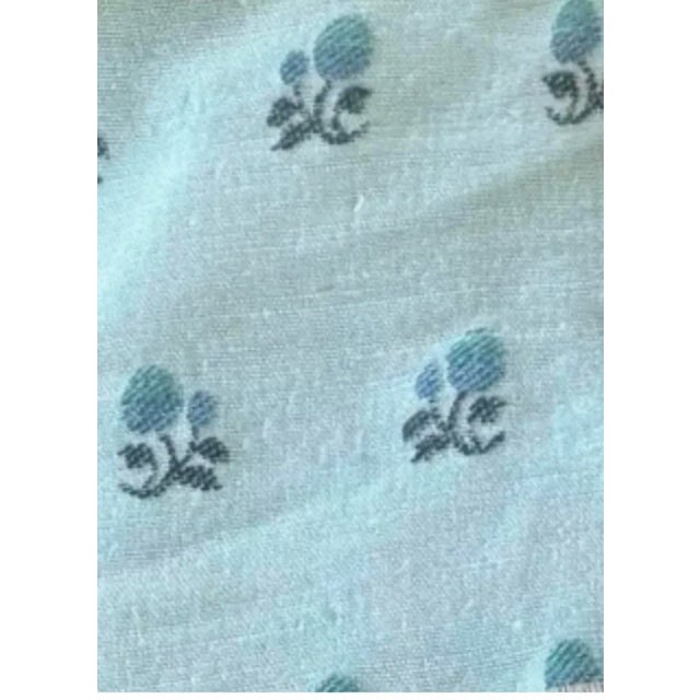44 yards of classic Brunschwig & Fils floral upholstery-weight fabric with light blue background and dark blue and green...