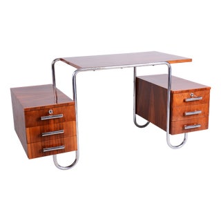 Czech Bauhaus Writing Desk in Walnut attributed to A. Lurcat for Kovona, 1920s For Sale