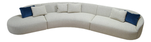 Rounded Sectional Modular Sofa in Beige Quinoa Boucle Fabric by Kabinet