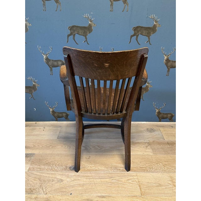 Antique Oak Desk Chair, 1890s For Sale - Image 3 of 7