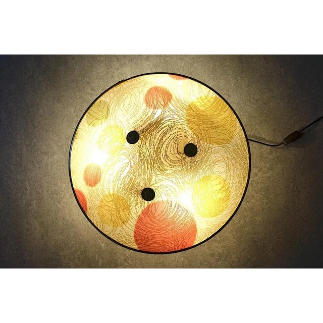 Large dome-shaped ceiling light from the Erco company from the 1950s with a typical mid-century design pattern. The...