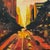 Abstract Colourful Golden Orange Impasto Abstract Landscape of Chrysler in New York City 2025 For Sale - Image 3 of 9