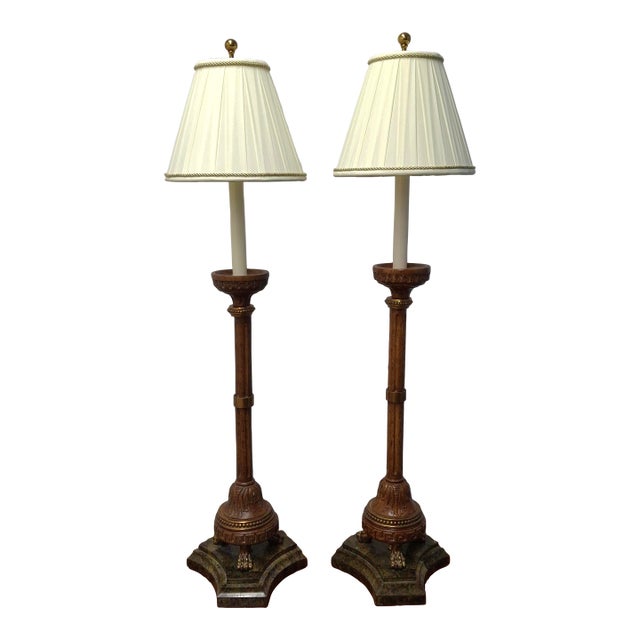 Late 20th CenturyMaitland-Smith Candlestick Form Buffet Lamps - a Pair For Sale