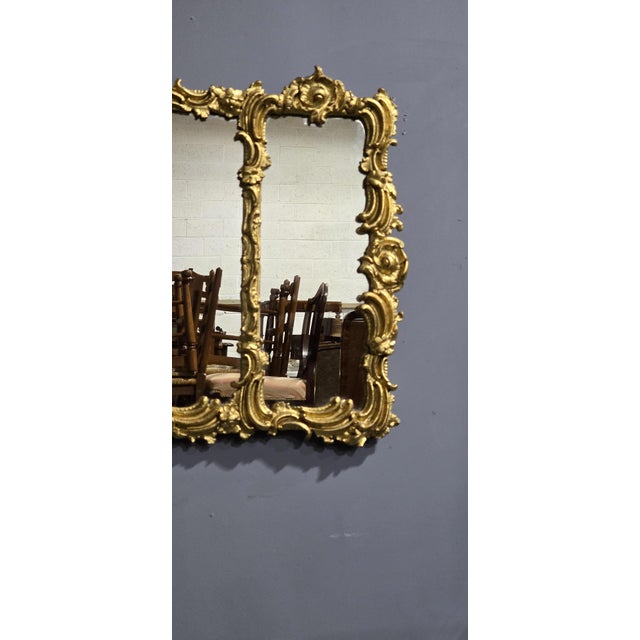 Rococo Antique Victorian Gilt Mirror, 1850 For Sale - Image 3 of 8