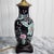 Vintage Famille Noire Black Floral Porcelain Chinoiserie Small Leviton Table Lamp Hong Kong For Sale - Image 4 of 13