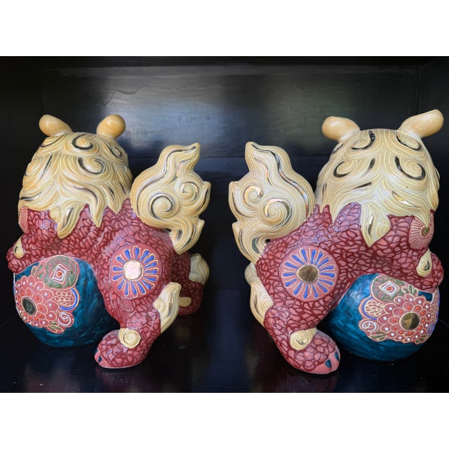 1960s Japanese Kutani Foo Dog Lions- a Pair For Sale In Orlando - Image 6 of 9
