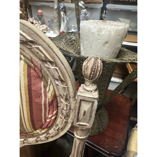 Pair of Early 20th Century Louis XVI Revival Painted Armchairs, Circa 1900–1920 For Sale - Image 9 of 10