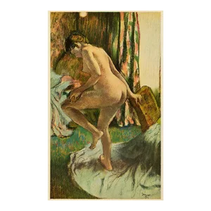 Circa 1940s After Edgar Degas "After the Bath" Vintage Full Color Impressionist Print