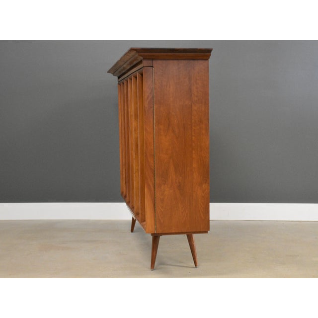 Walnut Mid Century Bookcase For Sale In Boston - Image 6 of 9