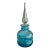 1960s Turquoise Blue Blenko or Empoli Style Crackle Glass Bottle With Stopper For Sale