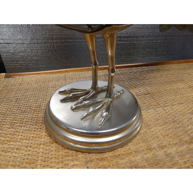 Vintage Antonio Pavia 1970s Italian Silver Plated Bird Sculpture Figurine Italy For Sale - Image 10 of 14