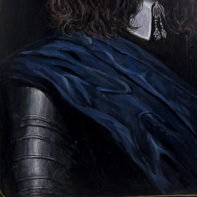 Vintage Iron Plate Oil Painting Dog Portrait For Sale In New York - Image 6 of 9