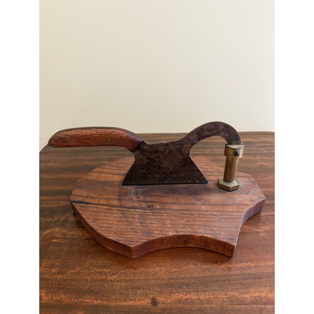 Antique French Country Wooden & Iron Herb Cutter or Cheese Board For Sale In South Bend - Image 6 of 9