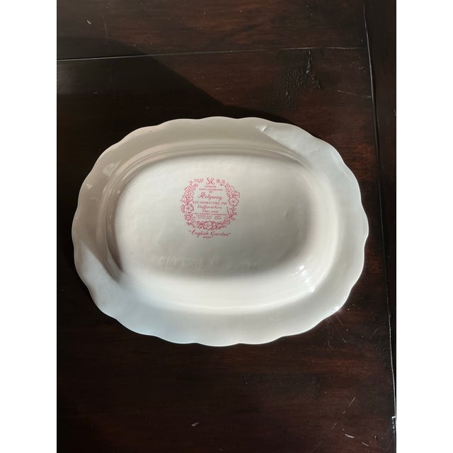 Mid 20th Century Ridgway "English Garden" Staffordshire Ironstone Oval Serving Platter | Floral Transferware For Sale - Image 5 of 6