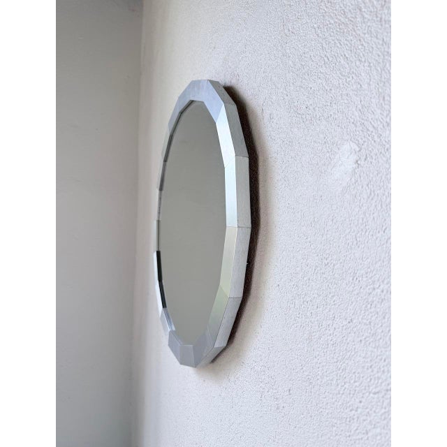 Hexagonal Brushed Metal Mirror, 1970s For Sale - Image 12 of 18