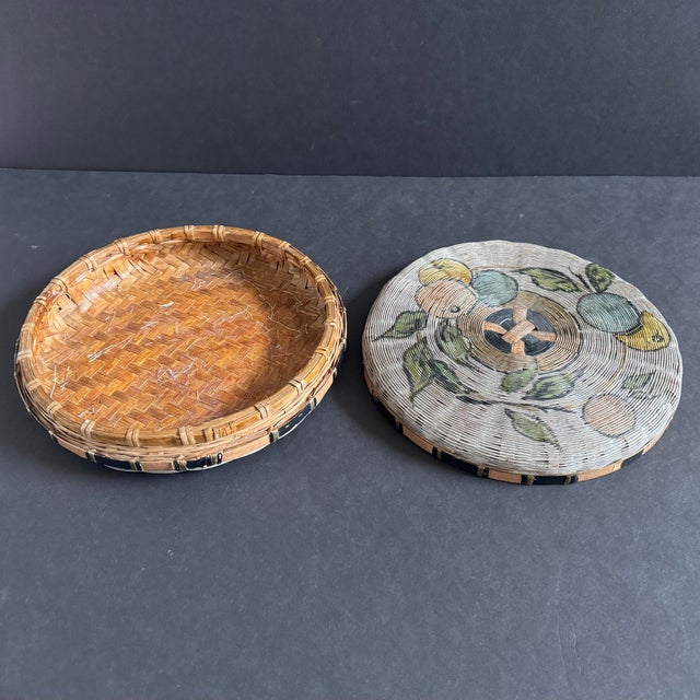 Early 20th Century Early 20th Century Painted Chinese Sewing Basket — 9” For Sale - Image 5 of 7