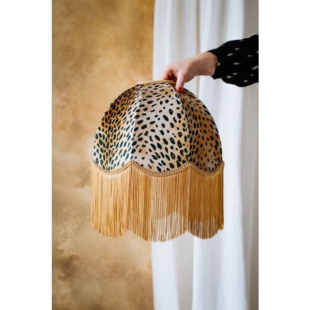 The Barbara Leopard Print Fringed Lampshade - Large For Sale - Image 6 of 7