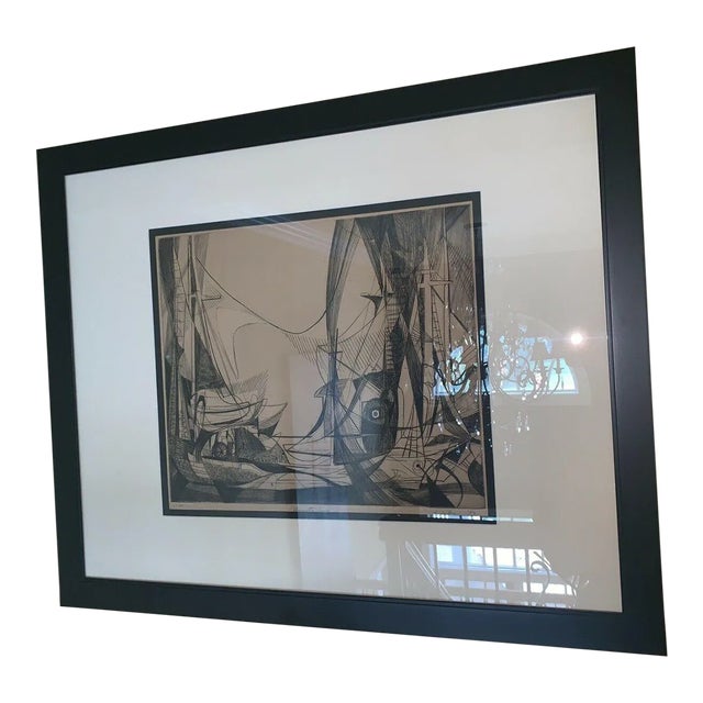 1952 Gerson Leiber "Gloucester Swing” 1-20 Etching Aquatint Framed, Signed For Sale