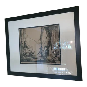 1952 Gerson Leiber "Gloucester Swing” 1-20 Etching Aquatint Framed, Signed