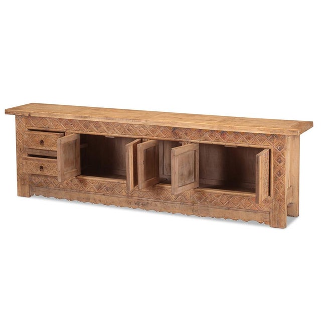 Xinjiang Carved Low Sideboard, 1920s For Sale - Image 3 of 9