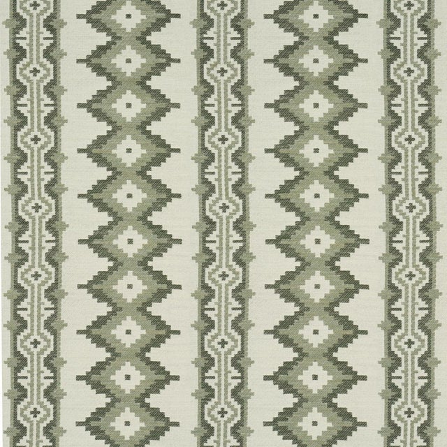 Schumacher Pathway Fabric In Green For Sale In New York - Image 6 of 6
