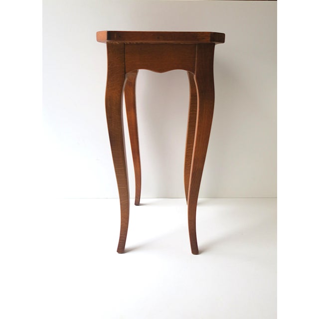Brown Rococo Style End Side Accent Table With Burl Top, Small For Sale - Image 8 of 14