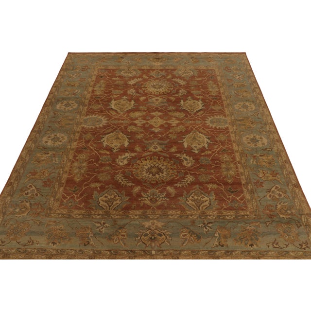 Traditional Rug & Kilim’s Classic Tabriz Style Rug With Beige & Blue Florals on Rust Red For Sale - Image 3 of 7