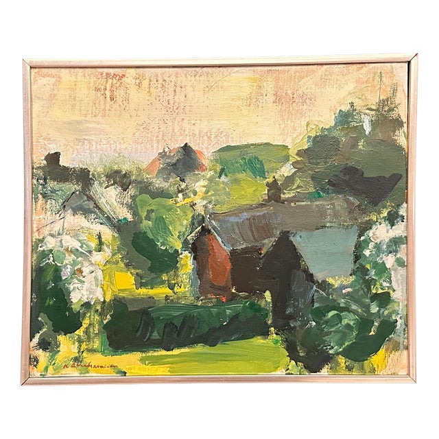 Kenneth Abrahamsson, Landscape, 1950s, Oil on Canvas, Framed For Sale