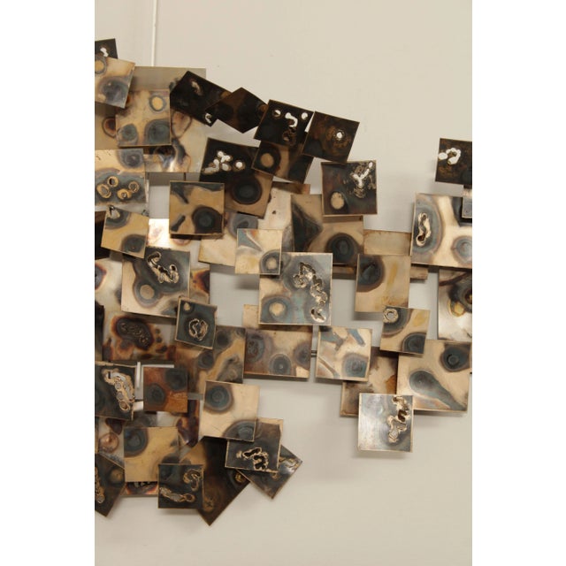 Metal Mid 20th Century Mid-Century Modern Large Brutalist Metal Wall Sculpture For Sale - Image 7 of 13