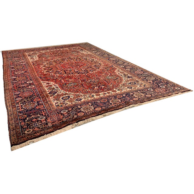 Vintage Heriz Rug 8ft 2in X 12ft For Sale In New York - Image 6 of 11