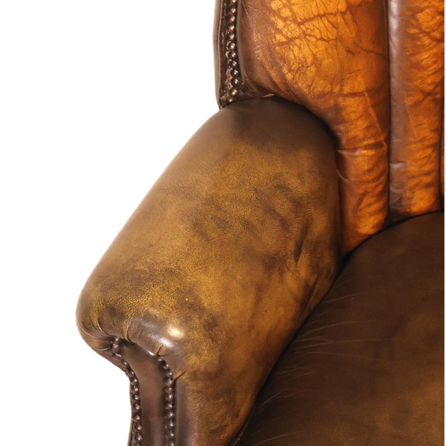 Art Deco Leather Channel-Back Club Chair, English, Ca. 1940 For Sale - Image 6 of 10