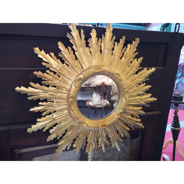 Gilt Sun Wall Mirror, 1970s For Sale - Image 9 of 9