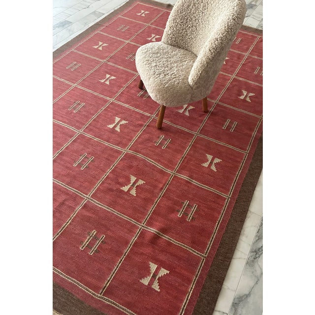 Large 1950s Vintage Swedish Rug For Sale - Image 10 of 10