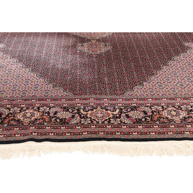 Vintage Wool and Silk Chinese Mahi Tabriz Rug - 09'00 X 12'03 For Sale - Image 4 of 9