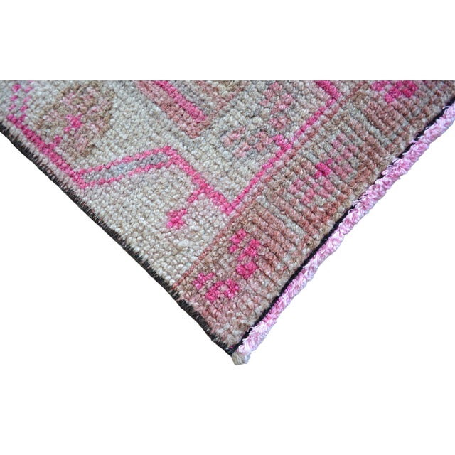 1970s Hand-Knotted Turkish Runner Rug Tribal Narrow Long Runner - Sun Faded Shaved Pile - 2′2″ × 13′ For Sale - Image 12 of 13