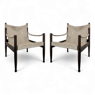 Danish Safari Armchairs by Erik Worts for Niels Eilersen, Set of 2 For Sale