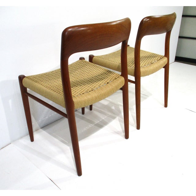 Niels Moller #75 Teak and Woven Side Chairs for j.l. Moller Denmark (A) For Sale In Cincinnati - Image 6 of 15