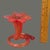 Mid-Century Modern Vintage Italy Pair Blue & Red Art Glass Ruffled Flower Top Spiral Base Bud Vases For Sale - Image 3 of 9