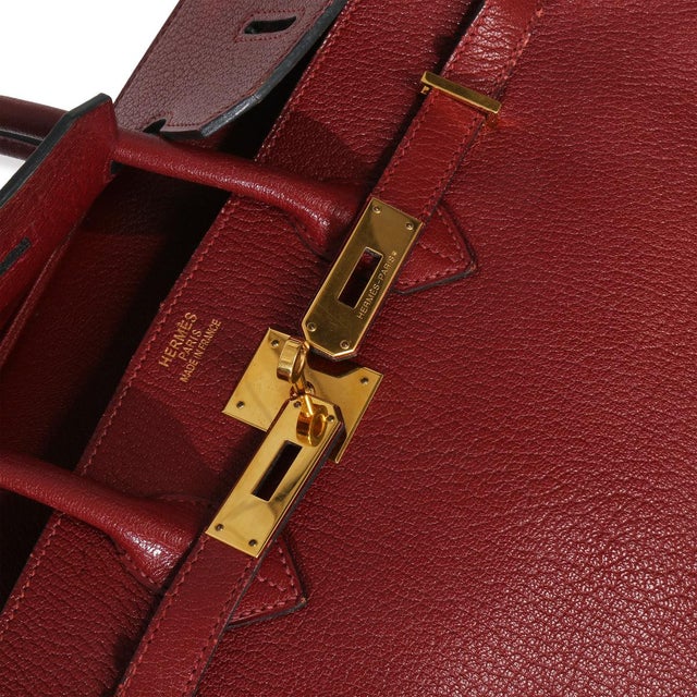 Red Rouge Grenat Chevre de Coromandel Birkin 35 PHW For Sale - Image 8 of 9