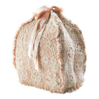 Early 20th Century Irish Crochet Lace Tea Cozy For Sale