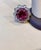 5 Carat Rubelite and 4.5 Carat Diamond 18 Karat White Gold Cocktail Ring Estate For Sale - Image 9 of 18