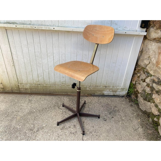 1950s Vintage Industrial Architect Swivel Chair, 1950 For Sale - Image 5 of 13