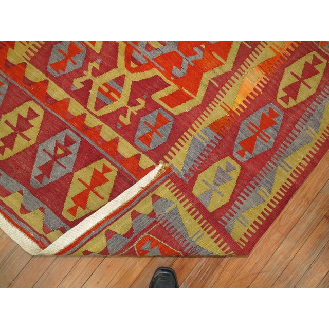 Mid 20th Century Vintage Turkish Kilim Flat-Weave rug no. r4958 For Sale - Image 5 of 7