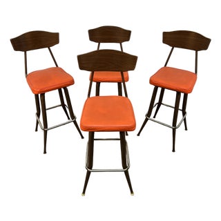 Mid-Century Modern Swivel Bar Stools Circa 1960's For Sale