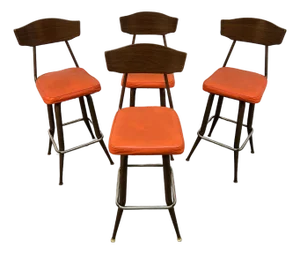 Mid-Century Modern Swivel Bar Stools Circa 1960's