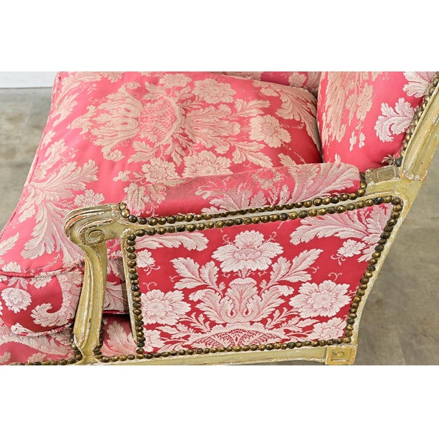 French 19th Century Painted and Upholstered Bergere For Sale - Image 9 of 14