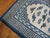 1850s White Blue Medallion Antique Chinese Mongolian Rug 4'0" X 7'6" Handknotted Wool Carpet For Sale - Image 4 of 6