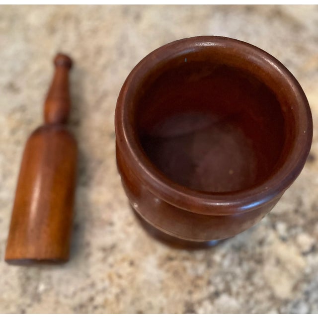 Antique 18th Century Early American Hand Turned Mortar and Pestle For Sale In New York - Image 6 of 7