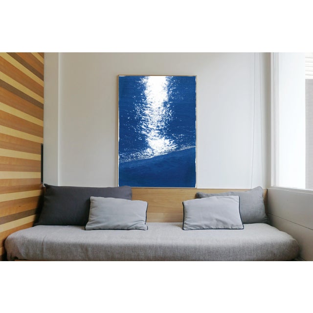 This is an exclusive handprinted limited edition cyanotype. "Dark Beach Sunrise" is a handmade cyanotype print portraying...